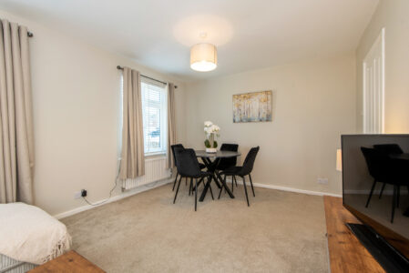 corporate 2 bed rental durham open plan living room. kitchen diner