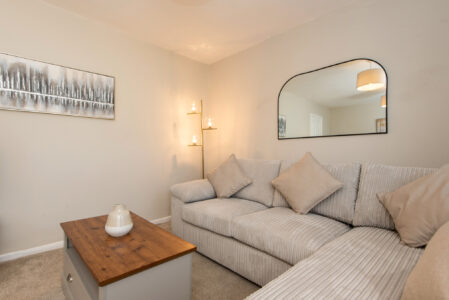 corporate 2 bed rental durham open plan living room. kitchen diner