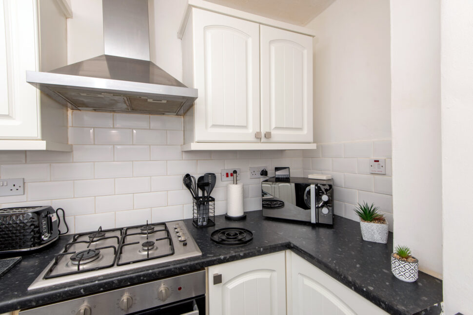 corporate 2 bed rental durham open plan living room. kitchen diner