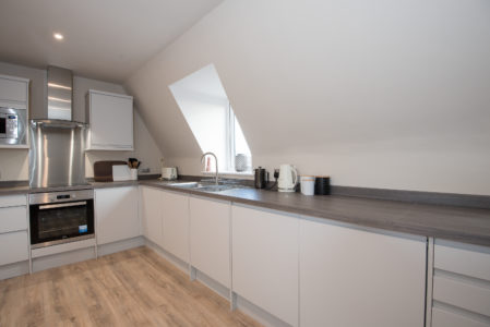 holiday let durham open plan living room, kitchen/ diner