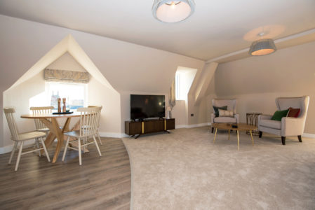 holiday let durham open plan living room, kitchen/ diner