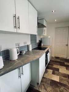 White galley kitchen