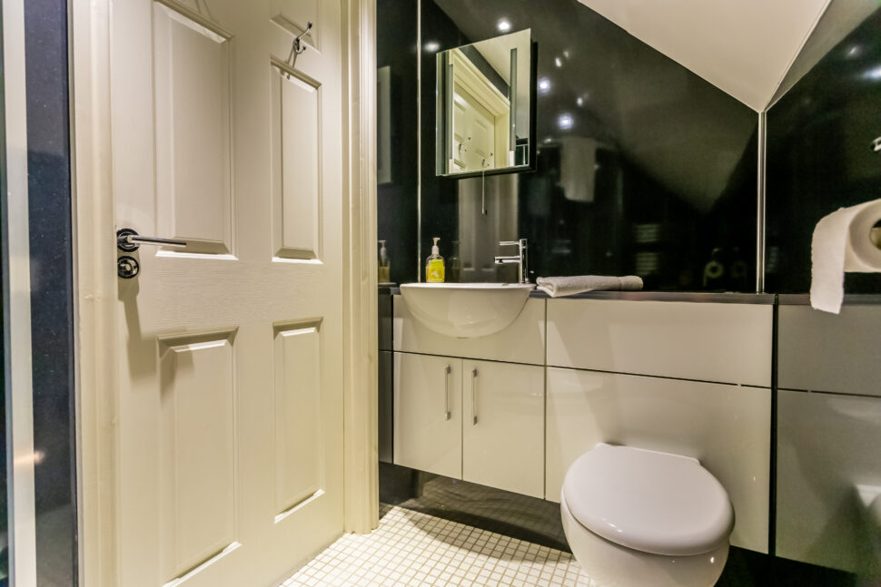 White and black bathroom