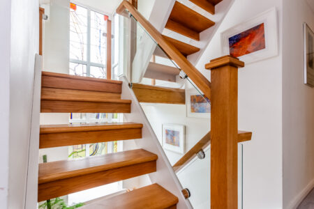 Oak and glass staircase