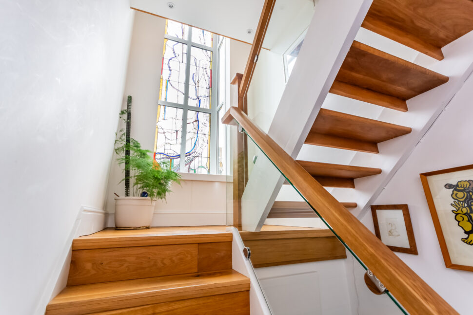 Oak and glass staircase