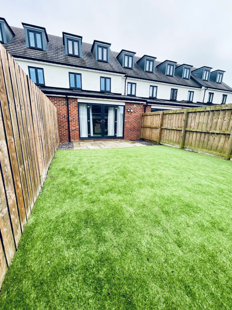 Terraced house garden and patio