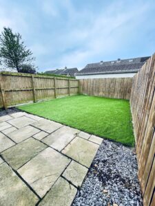 Terraced house garden and patio