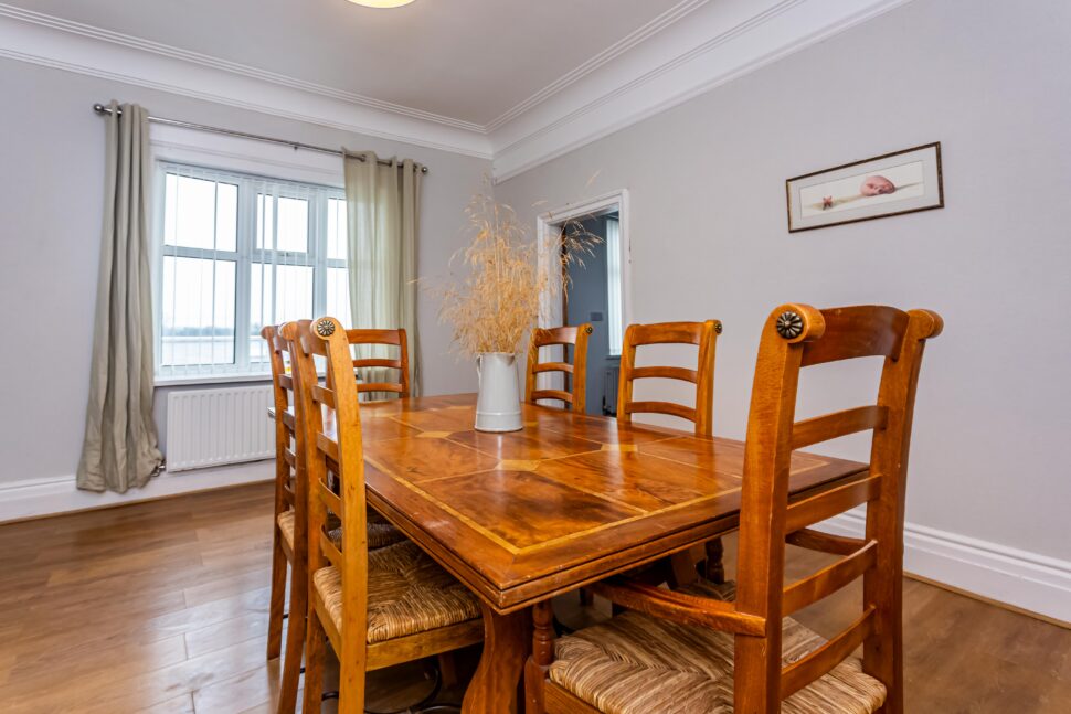 dining room with fireplace