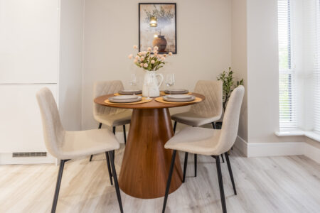 Toast Stays, showing dining area in front of window
